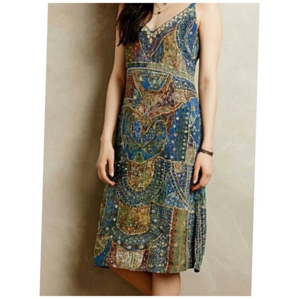 Leifsdottir Sennen Beaded Silk Midi Dress - Picture 2 of 8